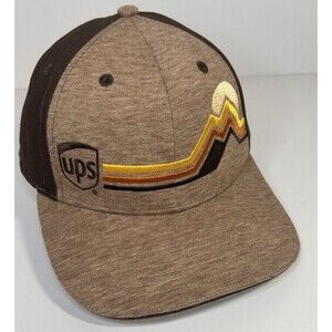UPS Snap back brown logo Mountain Scene Cap One Size Unique